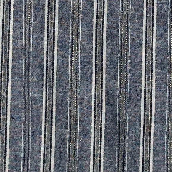 Chico's Sz. 2 (L) tunic, blue/metallic, linen blend, v-neck, flowy, lightweight - Picture 2 of 12